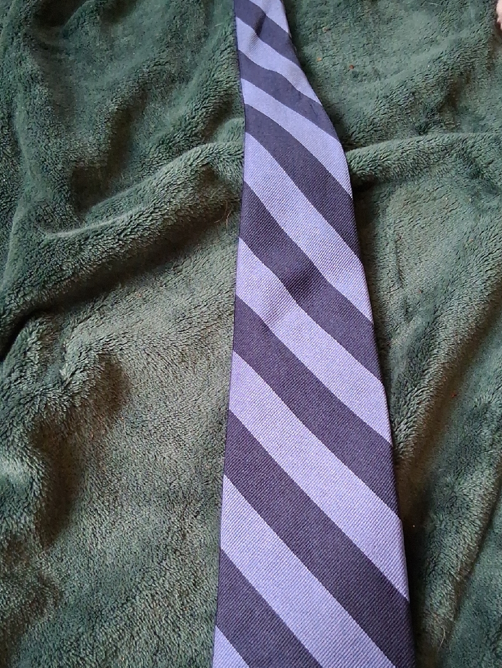 Lands' End Diagonal Striped Tie in Purple and Black